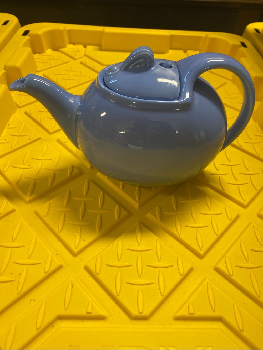 Hall Blue 2-Cup Blue Ceramic Teapot w/ Lid, Art Deco Art Pottery